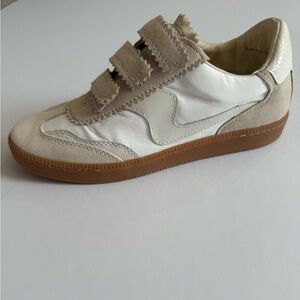Dolce Vita Notice Beige and White Velcro Sneakers